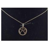 Dog Paw Necklace, 2.2 grams, size 19", Sterling