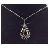 Vintage Black Onyx Necklace Signed NF, 4.3 grams,