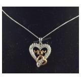 Jane Seymour "MOM" CZ Heart Necklace, 6 grams,