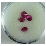 (4 Stones) Approx 4 mm Loose Ruby Stones