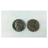 1937 Buffalo Nickel & 1955 Jefferson Nickel