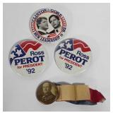 Political presidential election buttons including