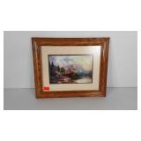Thomas Kinkade print, framed and matted with non