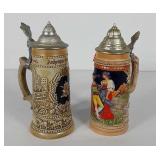 Two steins, Gerz made in W. Germany and Anheuser