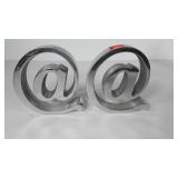 Two ampersand metal statues, 6.5" tall