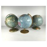Three 12" world globes, Rand McNally double axis