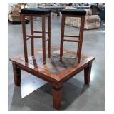 3pc Furniture lot, pair of Counter Stools, black