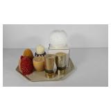 Candle group, Partylite snowball, pinecone