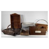 Home decor, baskets, wall hanging book shelf,