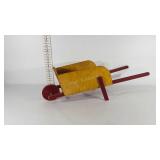 Wooden decor wheelbarrow, 33" × 12" × 12"