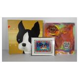 Cat and dog wall art, signed and numbered