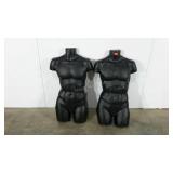 Two male torso mannequin forms, hollow back, 36"
