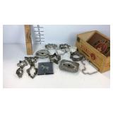 Cigar box with a level and cookie cutters