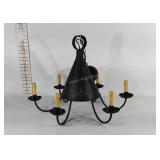 Punched tin chandelier, 6 lights, 25" × 19"