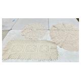 Three crochet table doilies
