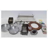 Bakeware, maps, wall shelf, etc.