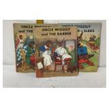 Three uncle wiggly books, the Barber, the sleds,