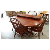 Dining table with 4 chairs, 58" wide with one