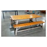 Picnic style table and bench seats, 72 x 33 x 2