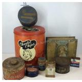 Advertising  tins, Charles chips, blue