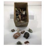 Collection of rocks, some are labeled