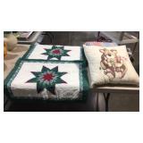2 decorative quilted pillow shams and home decor