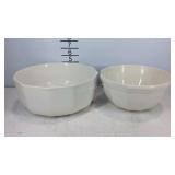 Two pfaltzgraff white ironstone bowls one is