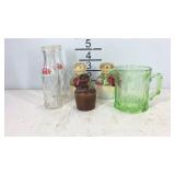 Two sets of salt and pepper shakers, mini butter