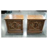 Pair of night stands,  finish wear as shown
