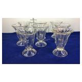 Eight sundae glasses