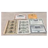 Old stock certificates, united states retail