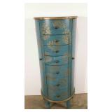 Jewelry cabinet with gold paint accents, 48"
