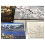 Wall art, stretched canvas cherry blossoms 59x30,