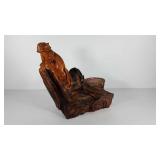 Carved tiger statue, single piece of wood,