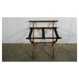 Luggage rack, folds for storage