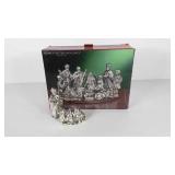 Silverplated Nativity figurines, box to store in,