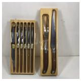 Knife and carving sets. 6 Sabatier and Barenthal,