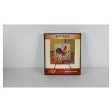 Farm Fresh rooster decor plate with metal stand