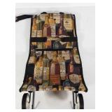 Wine themed pop-up trolley shopping bag, 13" ×