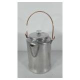 Aluminum percolator coffee pot with wire handle,