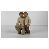 Willow Tree kneeling father and son figures,