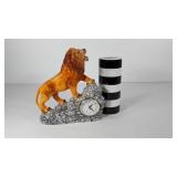 Ceramic lion clock (battery operated) and striped