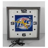 Advertising Miller Lite lighted wall clock,