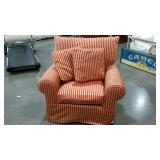 Miles Talbott upholstered arm chair, two pillows