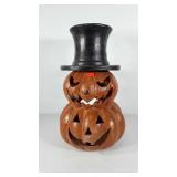 Halloween decor, pottery Jack-o-lantern, 22",