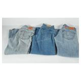 Three pairs of jeans, includes Levi Strauss 505