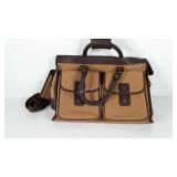Canvas and leather laptop bag