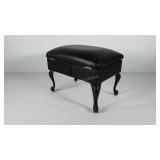 Leather foot stool with hinge top, 9x10x13, has