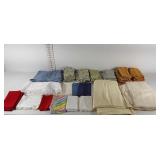 Table linens, table cloths and napkins, two round