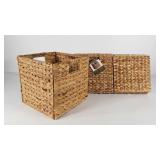 Six handwoven collapsing storage cubes, new with